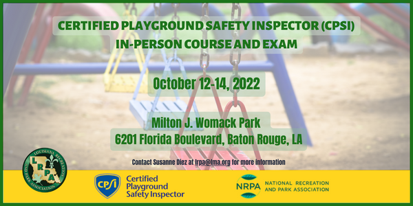 Display event Certified Playground Safety Inspector (CPSI) Certification